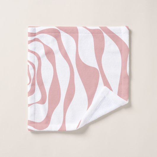 Ebb et flux 4 - rose et blanc (Gant de toilette)