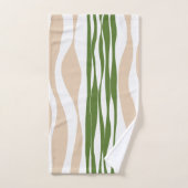 Ebb et flux - Blanc, Sable et Palm Green (Serviette à main)