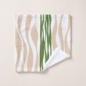 Ebb et flux - Blanc, Sable et Palm Green (Gant de toilette)