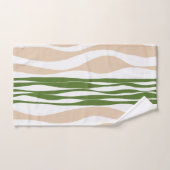 Ebb et flux - Blanc, Sable et Palm Green (Serviette à main)