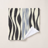 Ebb et flux en noir, gris et crème (Gant de toilette)