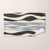 Ebb et flux en noir, gris et crème (Serviette à main)
