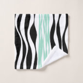 Ebb et flux - Mint vert, blanc et noir (Gant de toilette)