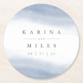Ebb Tide Coastal Waterverf Wedding Ronde Kartonnen Onderzetter (Voorkant)