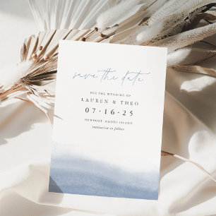 Ebb Tide Elegant Simple Coastation Waterverf Save The Date