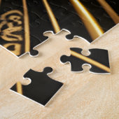 Ebbenhouten en Gouden Kat Legpuzzel (Zijkant)