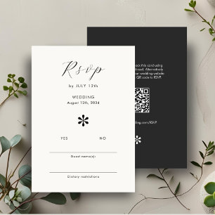 Ébène et ivoire Chic QR Code Mariage RSVP
