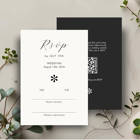 Ébène et ivoire | Chic QR Code Mariage RSVP