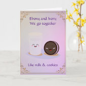 Ebène et ivoire Nous allons ensemble Carte de voeu (Fleur jaune)