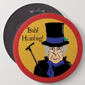 Ebenezer Scrooge Bah! Humbug! Ronde Button 6,0 Cm (Voorkant /achterkant)