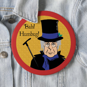 Ebenezer Scrooge Bah! Humbug! Ronde Button 6,0 Cm