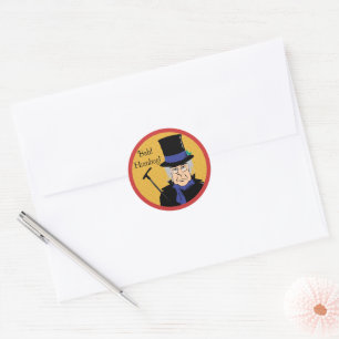 Ebenezer Scrooge Bah! Humbug! Ronde Sticker