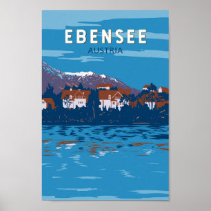 Ebensee Austria Travel Art Vintage Poster