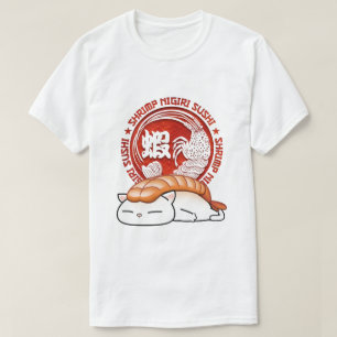 Ebi Shrimp Sushi Cat T-shirt