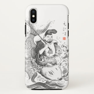 Ebisu - God van Visserij & Handel (inkt schilderin iPhone X Hoesje