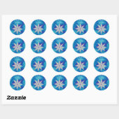 Éblouissant Snowflakes sur Misty Blue - Stickers (Feuille)