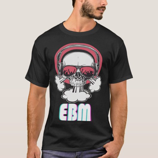 EBM Disco Techno Trance Skull T-shirt (Voorkant)
