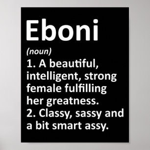 Eboni Definitie Gepersonaliseerde Naam Grappig Ker Poster