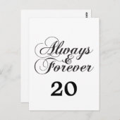 Ebony Altijd en altijd tabelnummer Briefkaart (Voorkant / Achterkant)