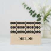Ebony Art Deco Bordure Numéro de table Carte posta (Debout devant)
