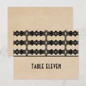 Ebony Art Deco Bordure Numéro de table Carte posta (Devant / Derrière)