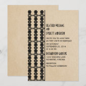 Ebony Art déco Faire-part de mariage frontalier (Devant / Derrière)