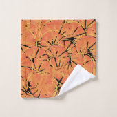 Ebony Black Et Citrus Orange Tropical Art Design (Gant de toilette)