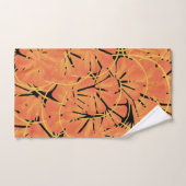Ebony Black Et Citrus Orange Tropical Art Design (Serviette à main)