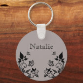 Ebony Butterfly Floral Sleutelhanger (Voorkant)