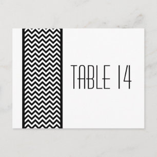Ebony Chevron Border Table Number Briefkaart