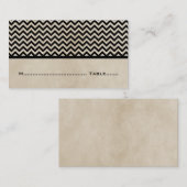 Ebony Chic Chevron Cartes de Place (Devant / Derrière)