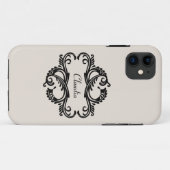 Ebony Chic Damask BT iPhone 5 Coque (Dos (Horizontal))