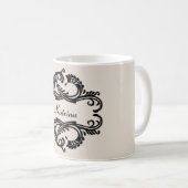 Ebony Chic Damask Mug (Devant droit)