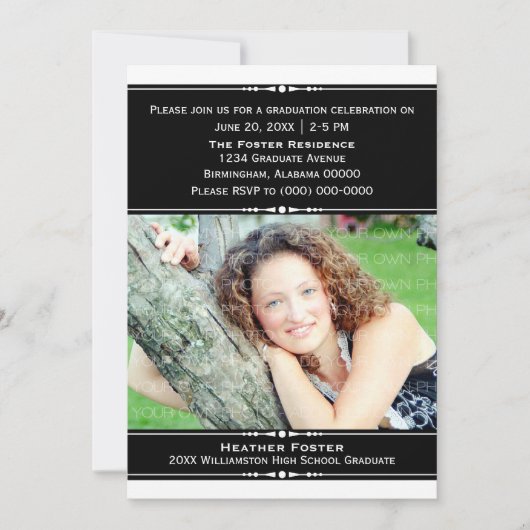 Ebony Chic Photo Invitation (Devant)