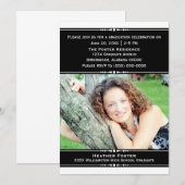 Ebony Chic Photo Invitation (Devant / Derrière)