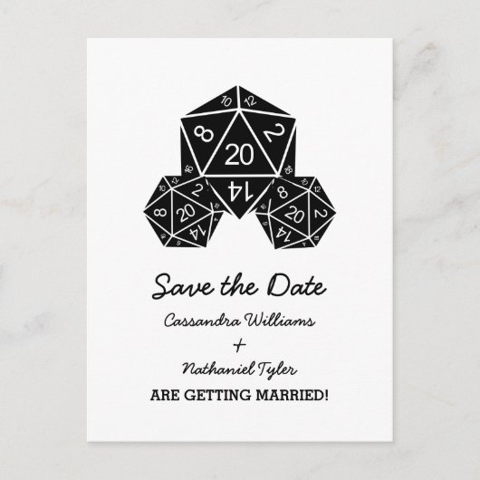 Ebony D20-apparaat Het Briefkaart Datum opslaan (Voorkant)