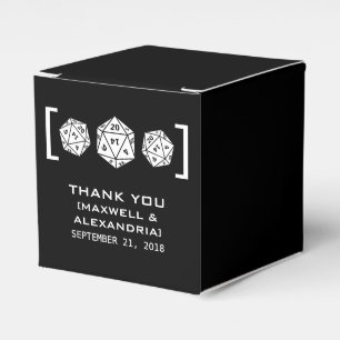 Ebony D20 Dice Gamer Favor Boxes Bedankdoosjes