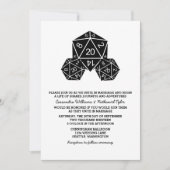 Ebony D20 Dice Wedding Invitation (Devant)