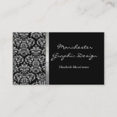 Ebony Damask Ribbon Carte de visite (Devant)