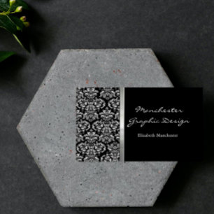 Ebony Damask Ribbon Visitekaartje