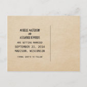 Ebony Deco Chic Enregistrer la date Carte postale (Dos)