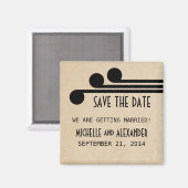 Ebony Deco Chic Save the Date Magnet (Recto/Verso)