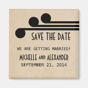 Ebony Deco Chic Save the Date Magnet Magneet