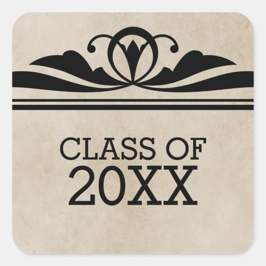 Ebony Elegant Deco Afstuderen Stickers (Voorkant)