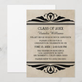 Ebony Elegant Deco Invitation (Devant / Derrière)
