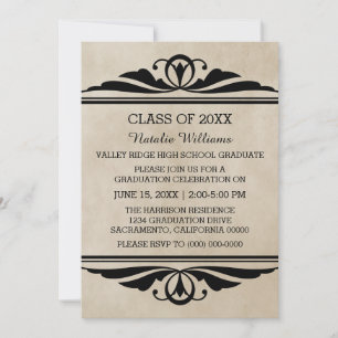 Ebony Elegant Deco Invitation