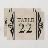 Ebony Elegant Deco Numéro de table Carte postale (Devant / Derrière)