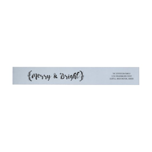 Ebony Elegant Sketched Merry en Bright Holiday (Individueel)