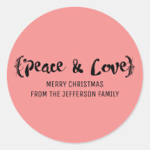 Ebony Elegant Sketted Peace & Love Holiday