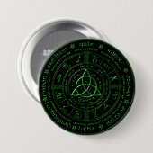 Ebony Emerald Celtic Zodiac Button (Voorkant /achterkant)